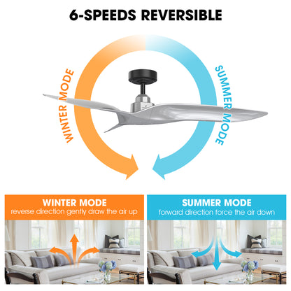 Platinum Breeze Modern 52" Silver Downrod Ceiling Fan