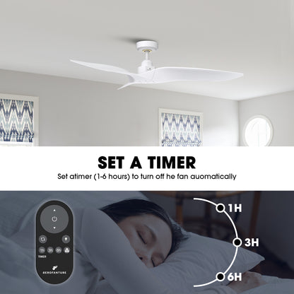 Platinum Breeze Modern 52" Matte White Downrod Ceiling Fan