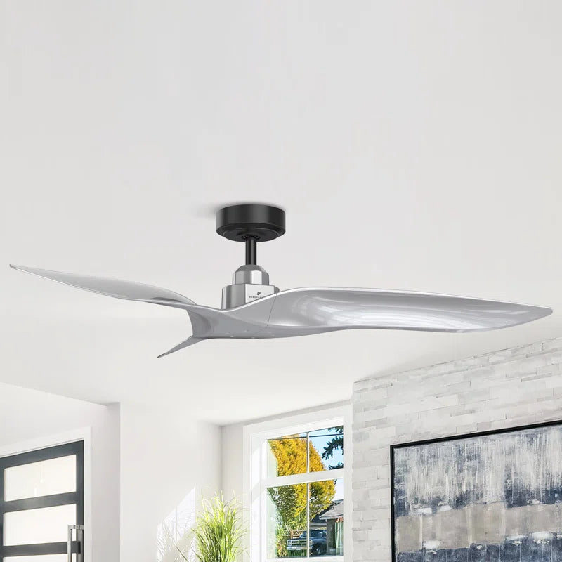 Platinum Breeze Modern 52" Silver Downrod Ceiling Fan