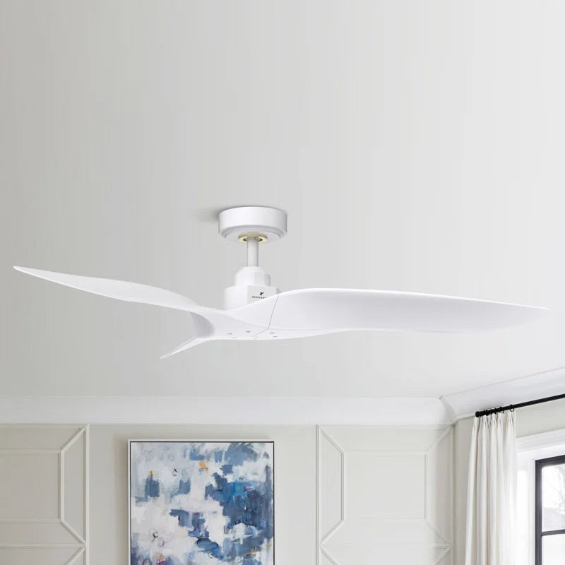 Platinum Breeze Modern 52" Matte White Downrod Ceiling Fan