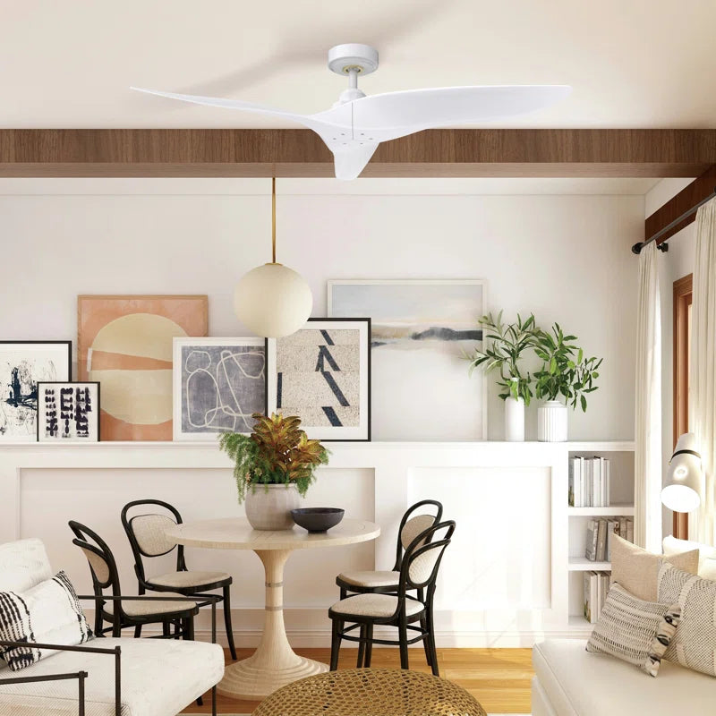 Platinum Breeze Modern 52" Matte White Downrod Ceiling Fan