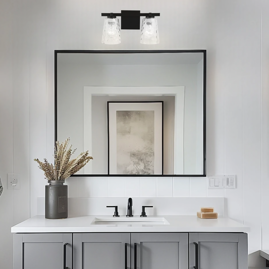 Radiance Modern 2-Light Black Vanity Light