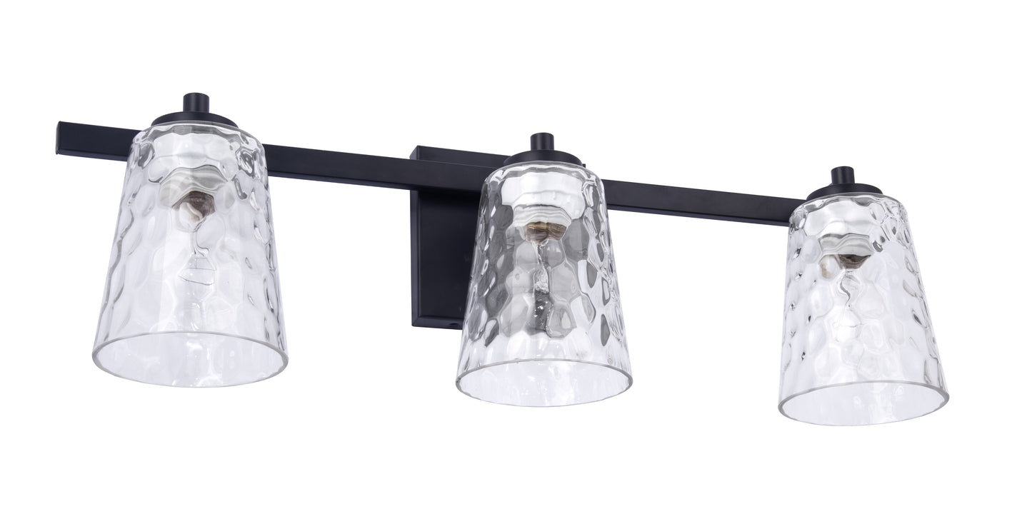 Radiance Modern 3-Light Black Vanity Light