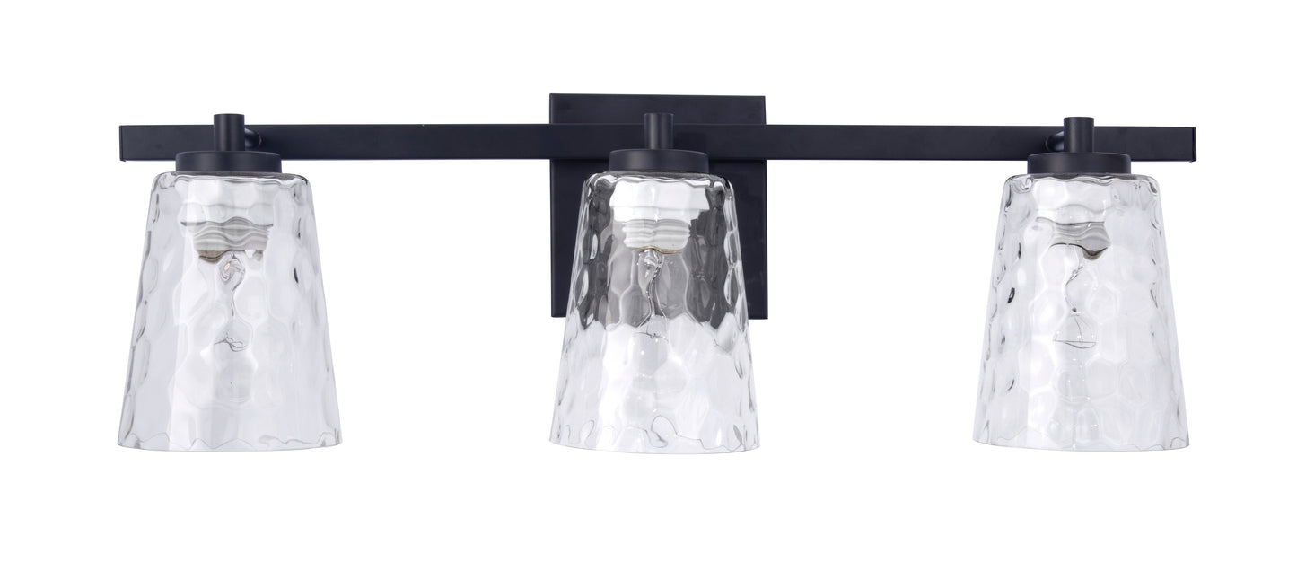 Radiance Modern 3-Light Black Vanity Light