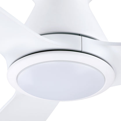 Royal Gust Modern 52" White Flush Mount Warm White LED Ceiling Fan