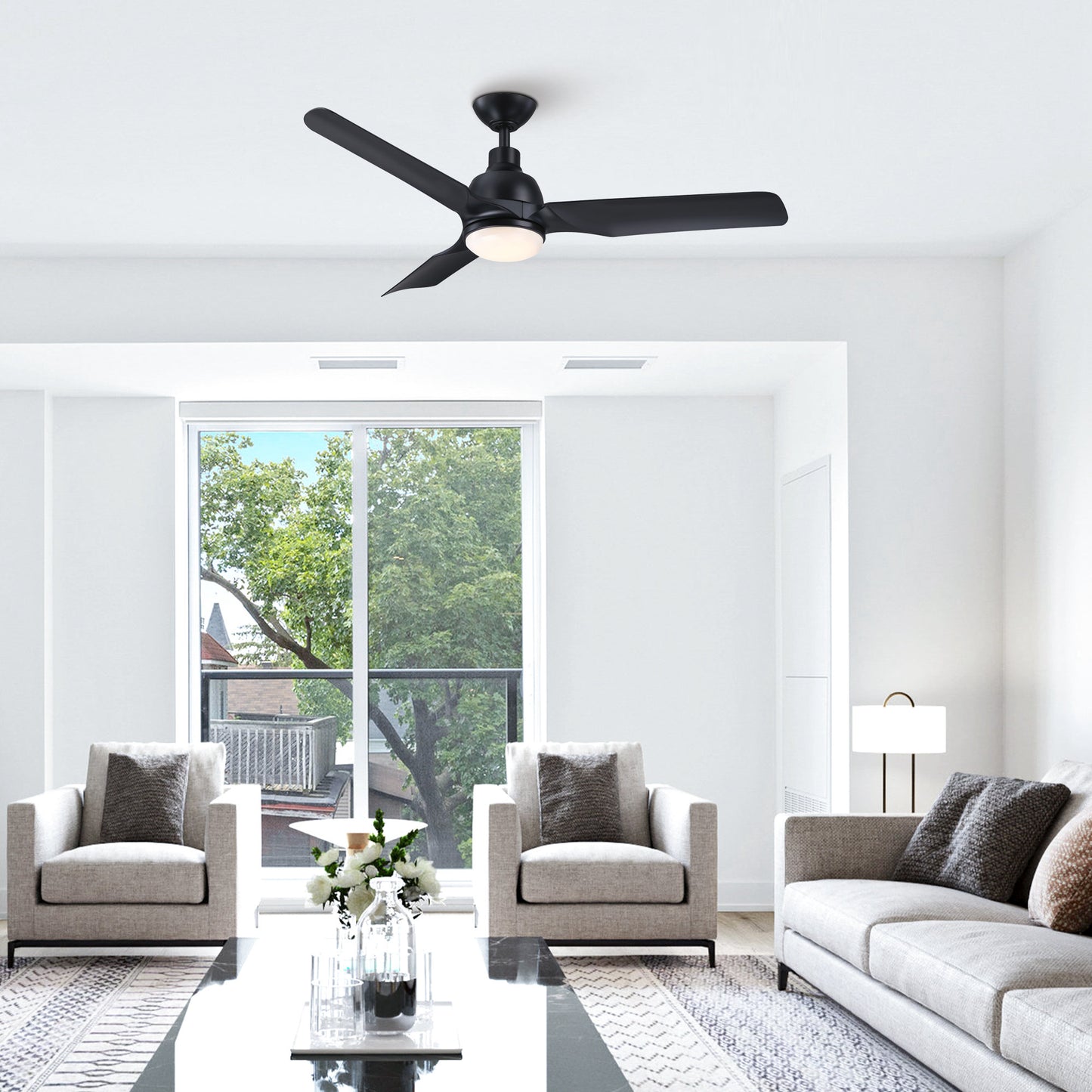 Royal Gust Modern 52" Black Indoor Integrated LED Ceiling Fan