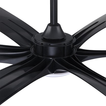 VelvetFan Modern 72" Black LED Downrod Mount Ceiling Fan