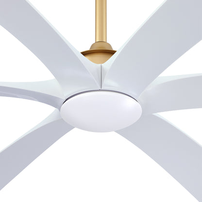 VelvetFan Modern 72" Gold LED Downrod Mount Ceiling Fan