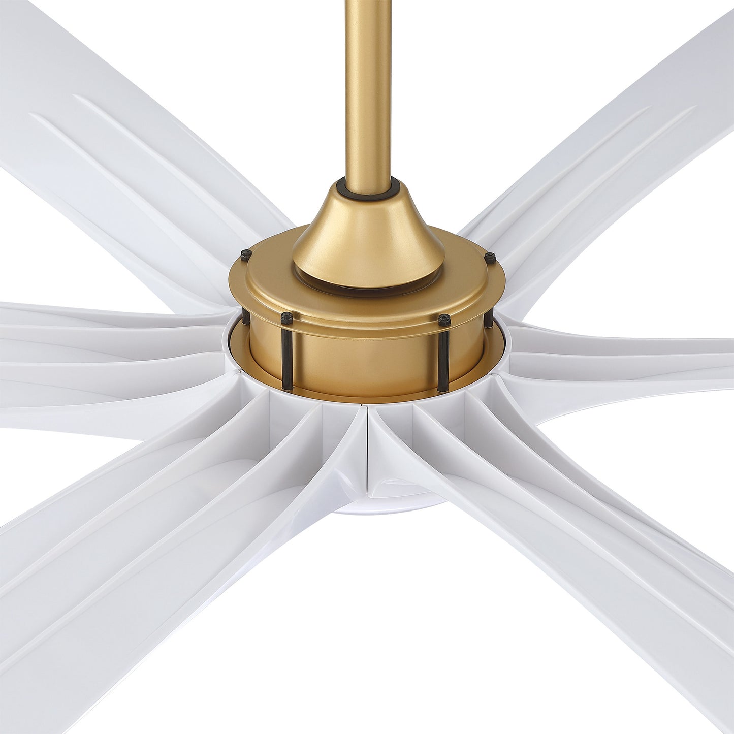 VelvetFan Modern 72" Gold LED Downrod Mount Ceiling Fan