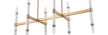 Atollo Modern Gold Linear 12-Light Ceiling Chandelier