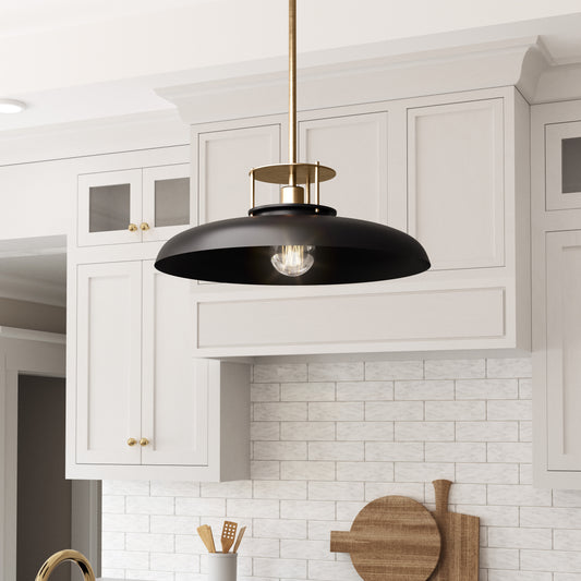 Beacon Modern Gold & Black 1-Light Pendant Light