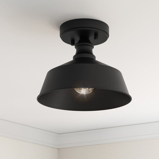 Bola 1-Light Dark Bronze Semi Flushmount Ceiling Light