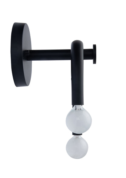 Caboche Mid-Century Modern Black 2-Light Wall Sconce