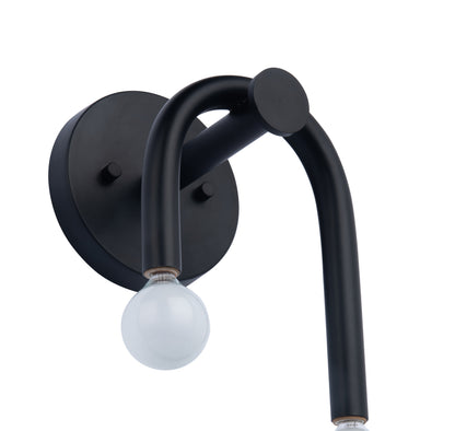 Caboche Mid-Century Modern Black 2-Light Wall Sconce