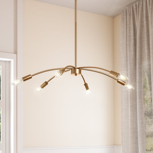 Nimbus 6-Light Modern Gold Chandelier