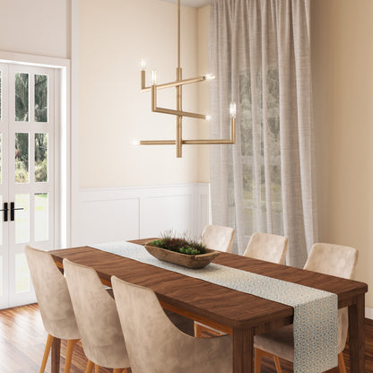 Optical 6-Light Adjustable Modern Gold Chandelier