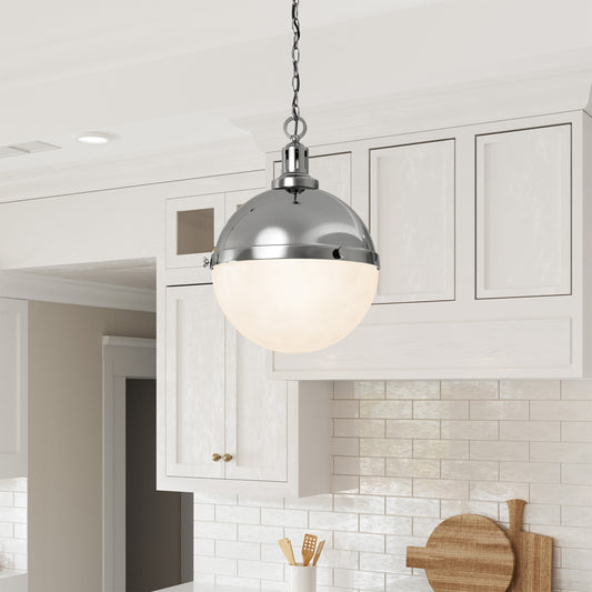 Aaron 12" 2-Light Chrome Dimmable Pendant Light