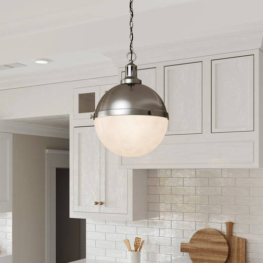 Aaron 12" 2-Light Brushed Nickel Dimmable Pendant Light