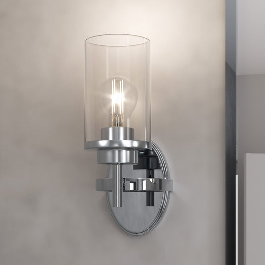 Cyrus 1-Light Brushed Nickel Bathroom Vanity Wall Sconce