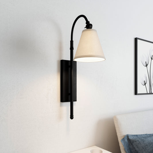 Danica 1-Light Black Dimmable Wall Sconce