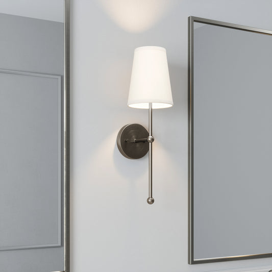 Finley 1-Light Brushed Nickel Dimmable Bathroom Wall Sconce