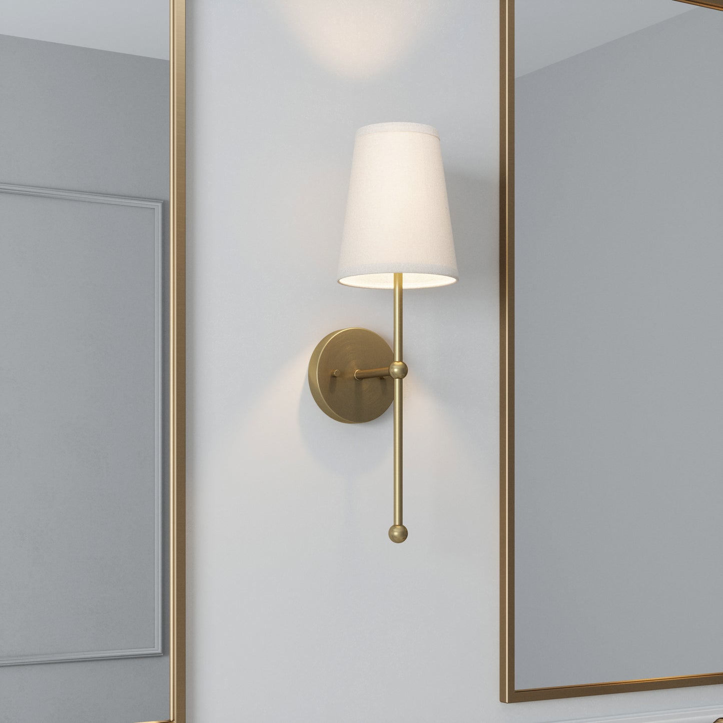 Finley 1-Light Satin Gold Dimmable Bathroom Wall Sconce