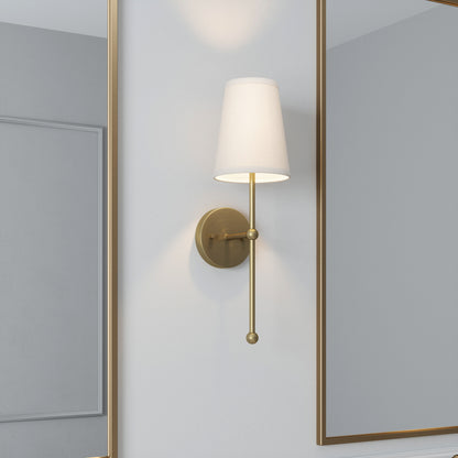 Finley 1-Light Satin Gold Dimmable Bathroom Wall Sconce