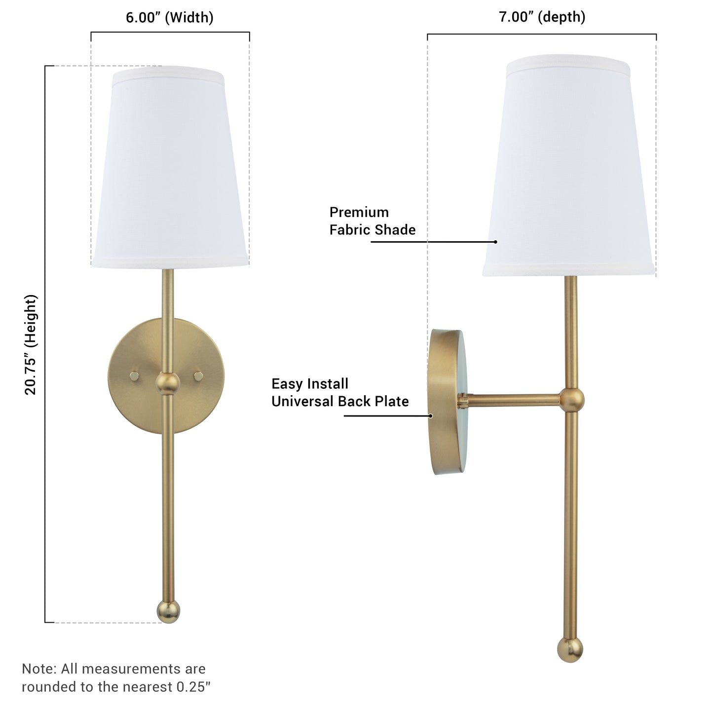 Finley 1-Light Satin Gold Dimmable Bathroom Wall Sconce