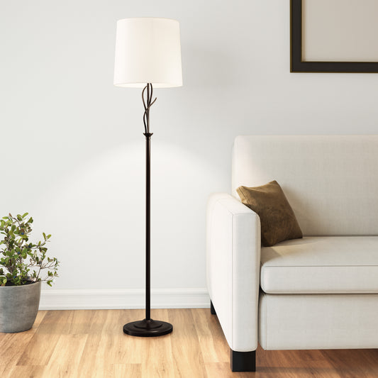 Flora 1-Light Dark Bronze 65" Floor Lamp