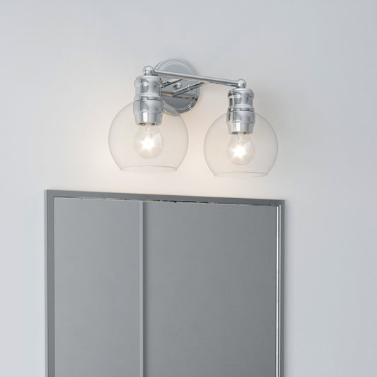 Jasper 2-Light Chrome Dimmable Bathroom Vanity Light