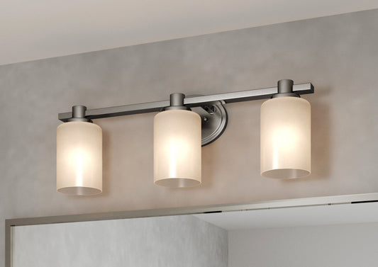 Lito 3-Light Nickel Dimmable Bathroom Vanity Light