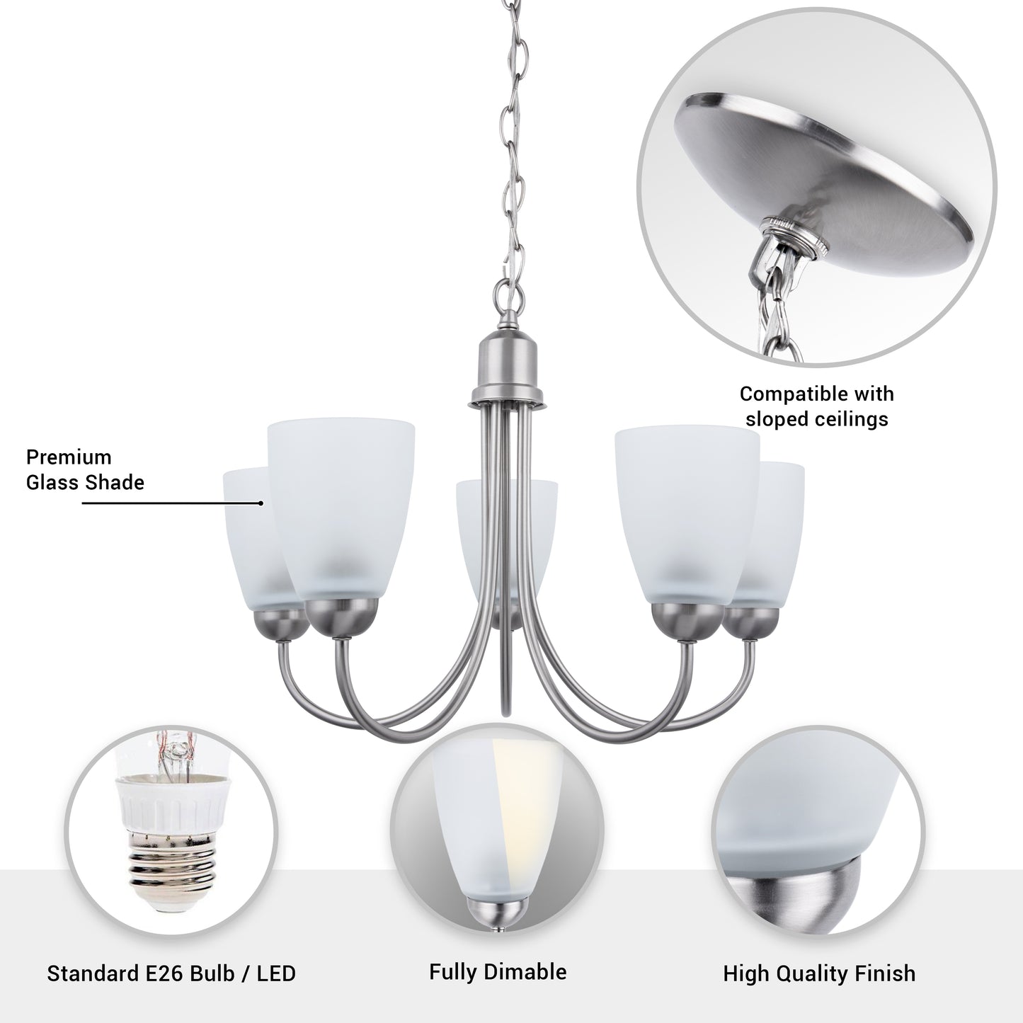 Nell 5-Light Shaded Classic/ Traditional Ceiling Chandeiler